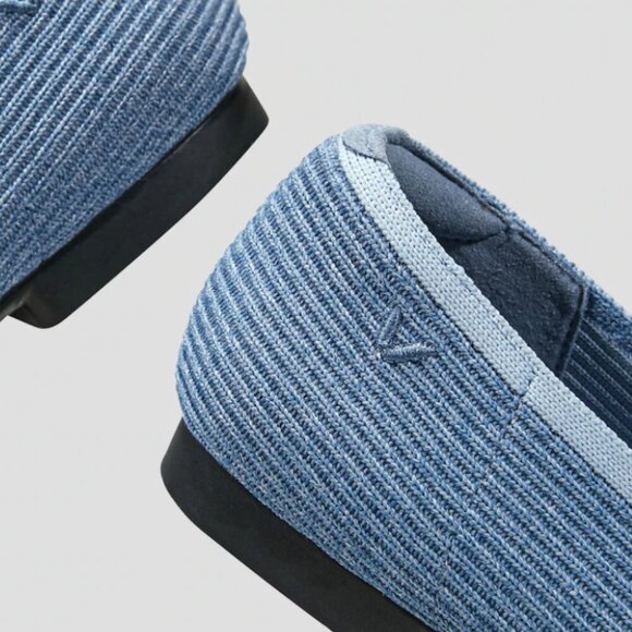 Vivaia Margot stretch knit ballet flats Womens 42 denim blue walking washable - Picture 5 of 11